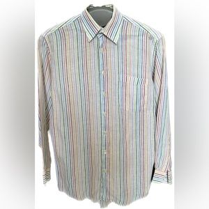 Kiel Patrick James Rainbow Over Sized Long Sleeved Button Down (Size Small)